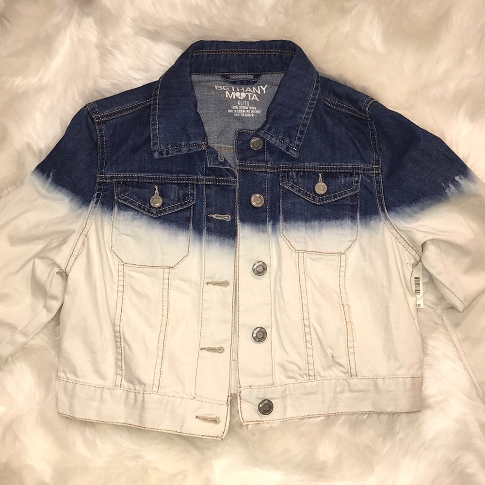 Blue & White Ombré Jean Jacket